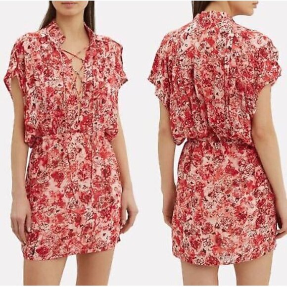 IRO Releila dress in red print, Size 38 - Picture 1 of 10